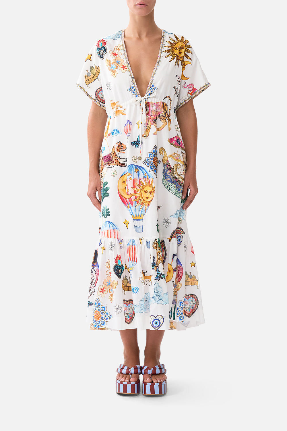 CAMILLA_00039446_V-NECK_EMBROIDERED_MIDI_DRESS_KAPADOKYA_KITSCH_MODEL_1