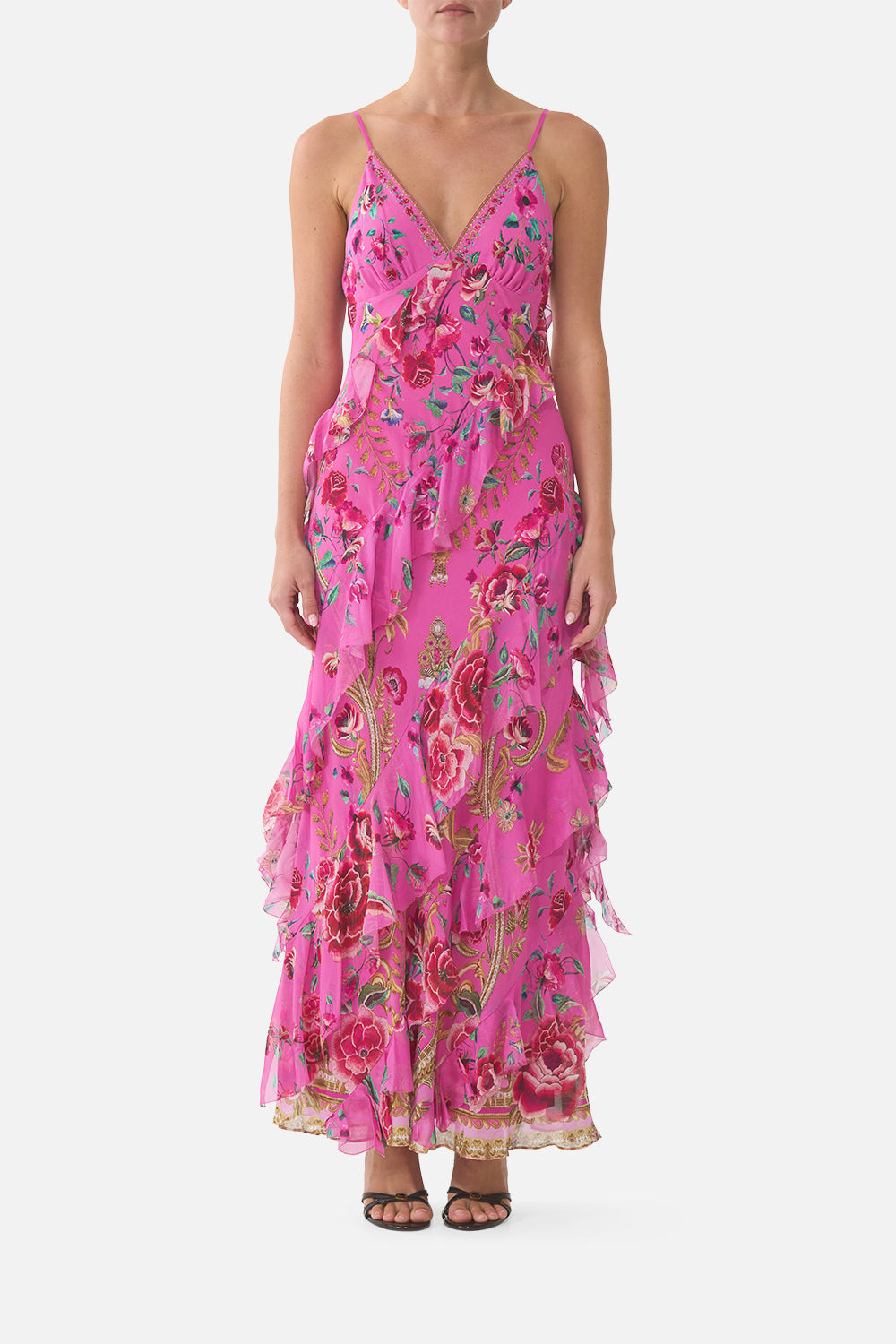 CAMILLA_00041250_ASYMMETRICAL_RUFFLE_SLIP_DRESS_MATADORA_FLORA_MODEL_1
