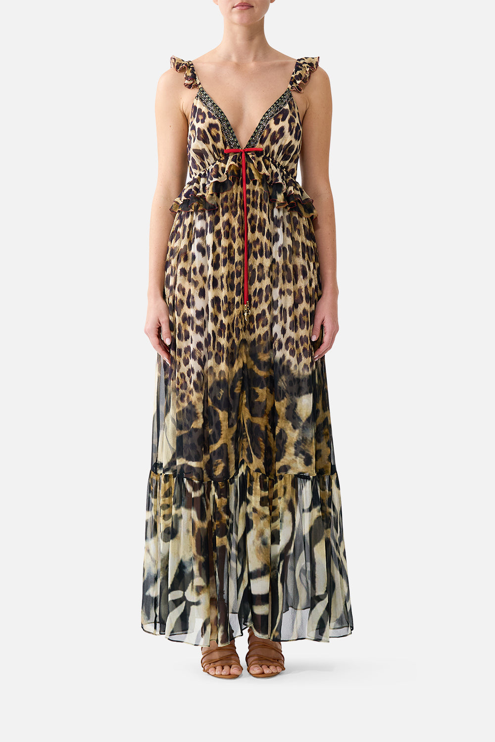 CAMILLA_00042612_FRILL_BRALETTE_LONG_DRESS_LEOTIGRA_LAND_MODEL_1